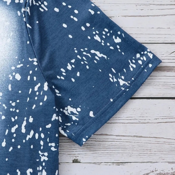 NWT !! Women's Plus Size Casual Blue Graphic Lettering Fashion Top!!💖💖 - Picture 10 of 12